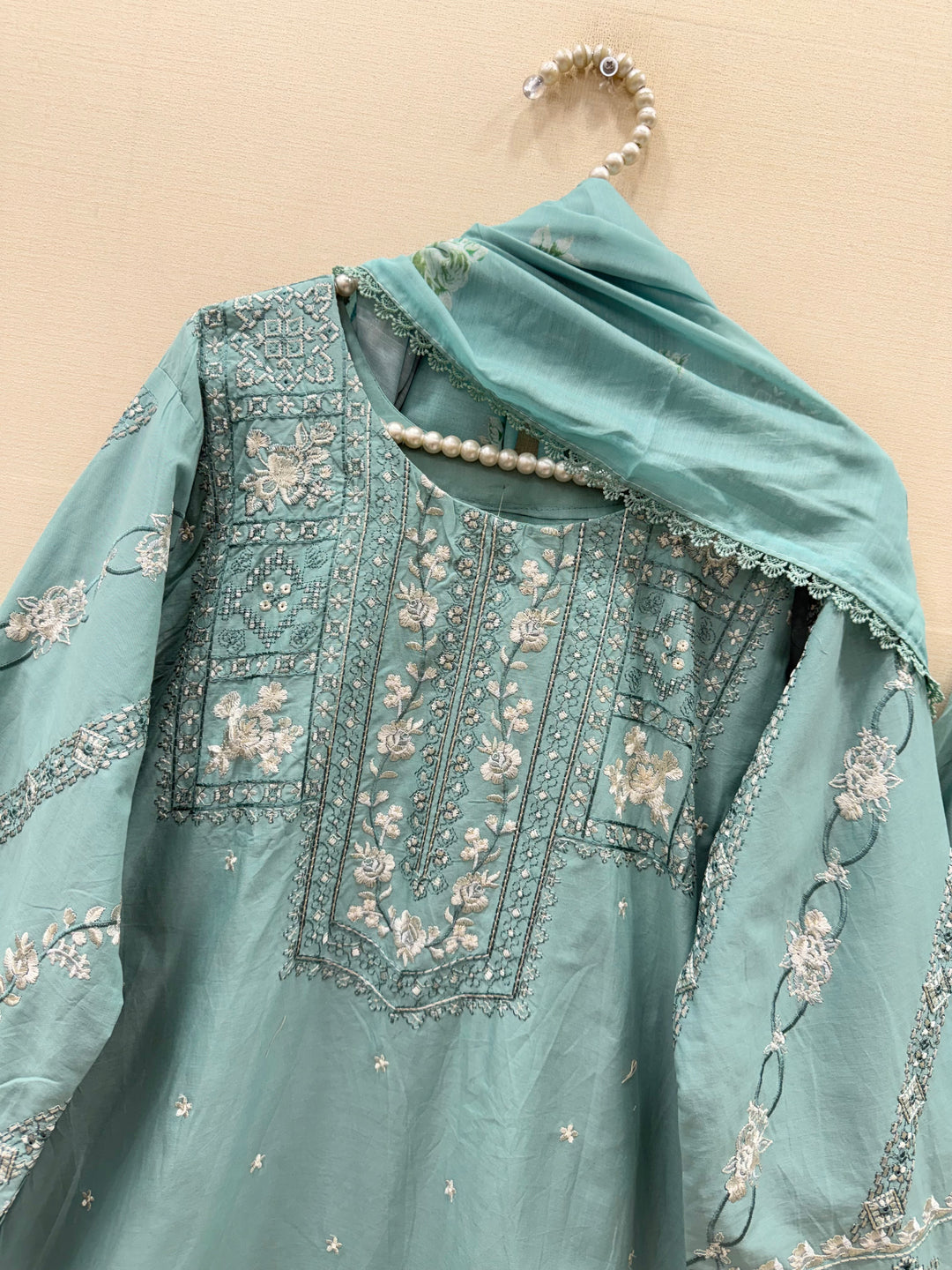 Cotton embroidered suits