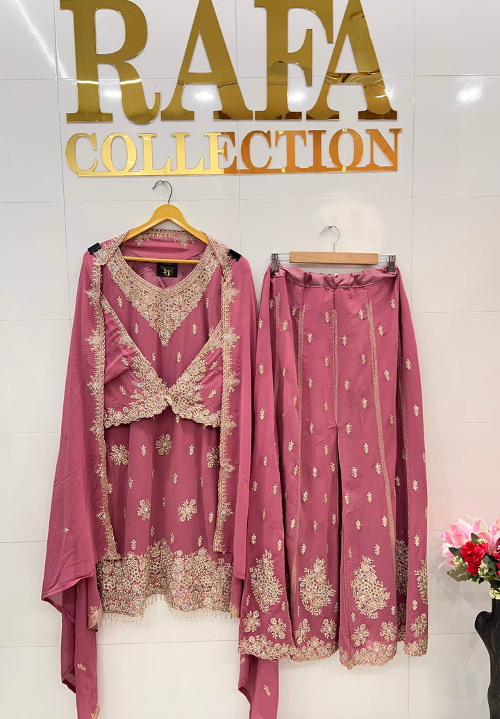 Party wear flaired plazzo suits 2822