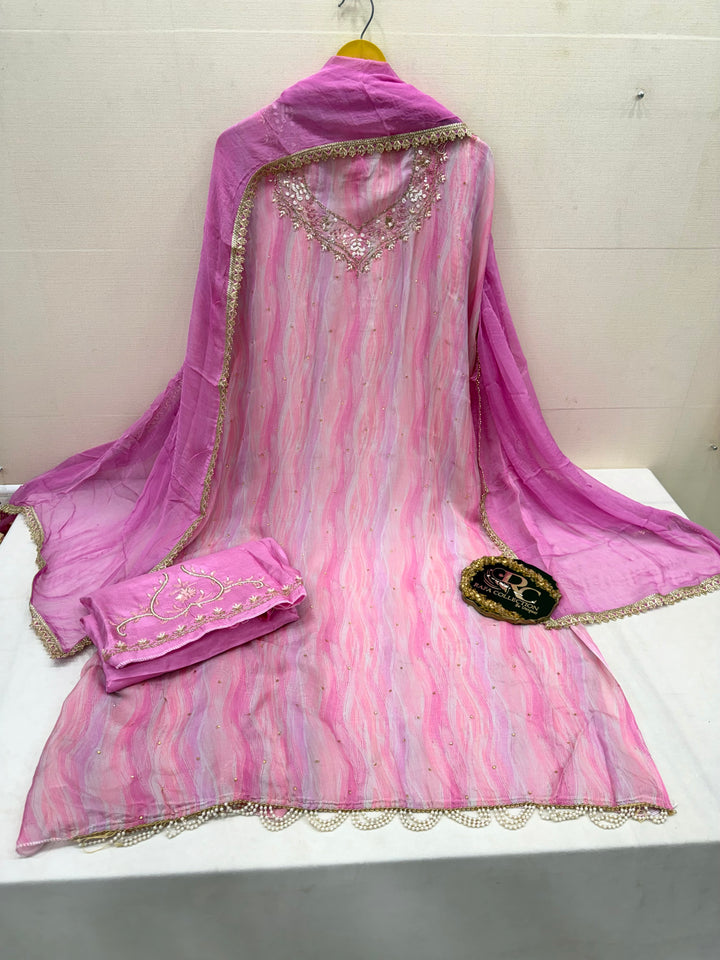 Organza unstitched suits