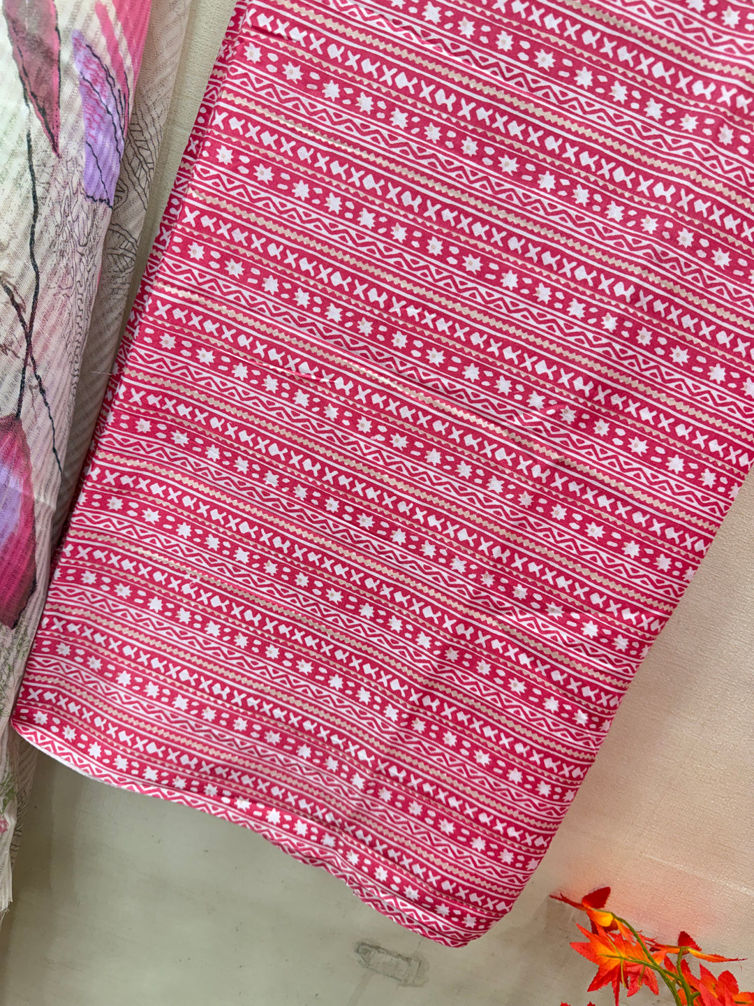 Semi Cotton Unstitched Suits