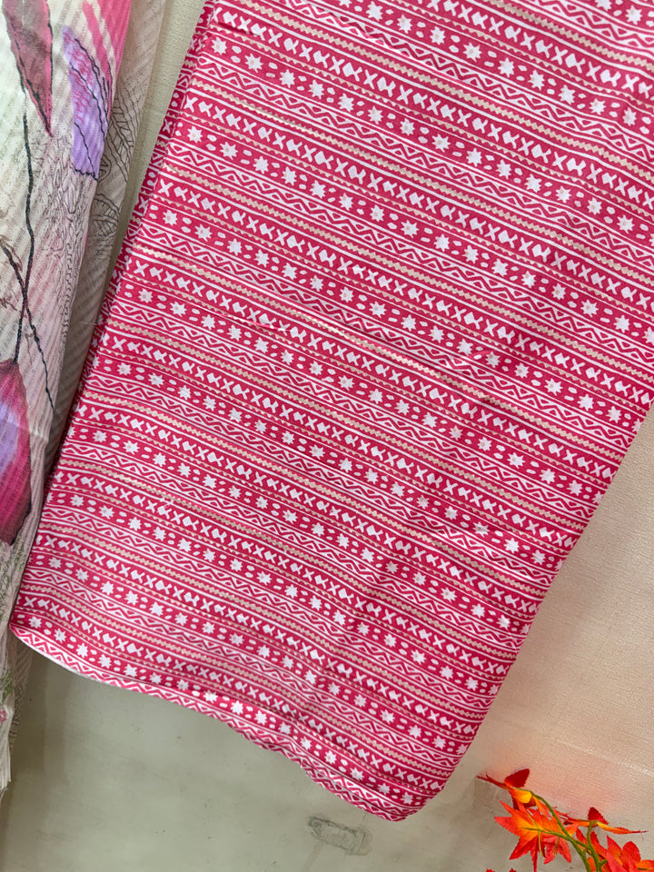 Semi Cotton Unstitched Suits