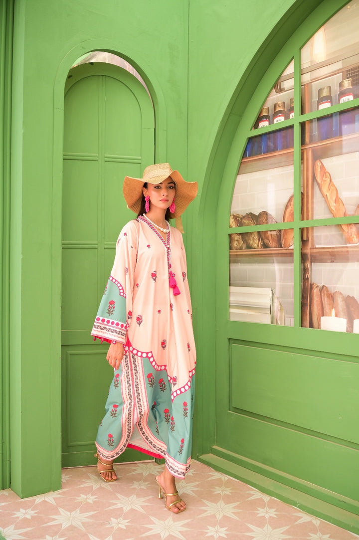 Printed pakistani long kaftans