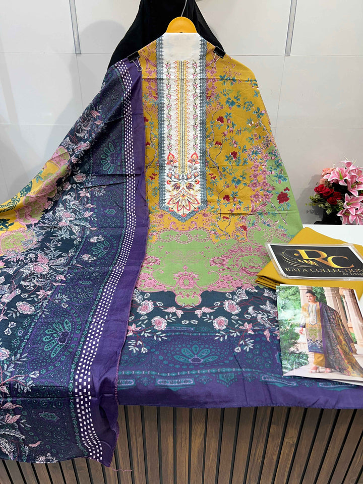 Semi Cotton embroided suit 1794