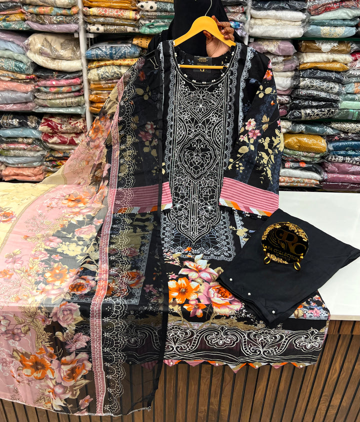 Pakistani patch work suit 2593