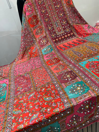 Multi colour mirror Suit 1247