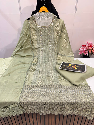 Cotton mirror work suit 672806