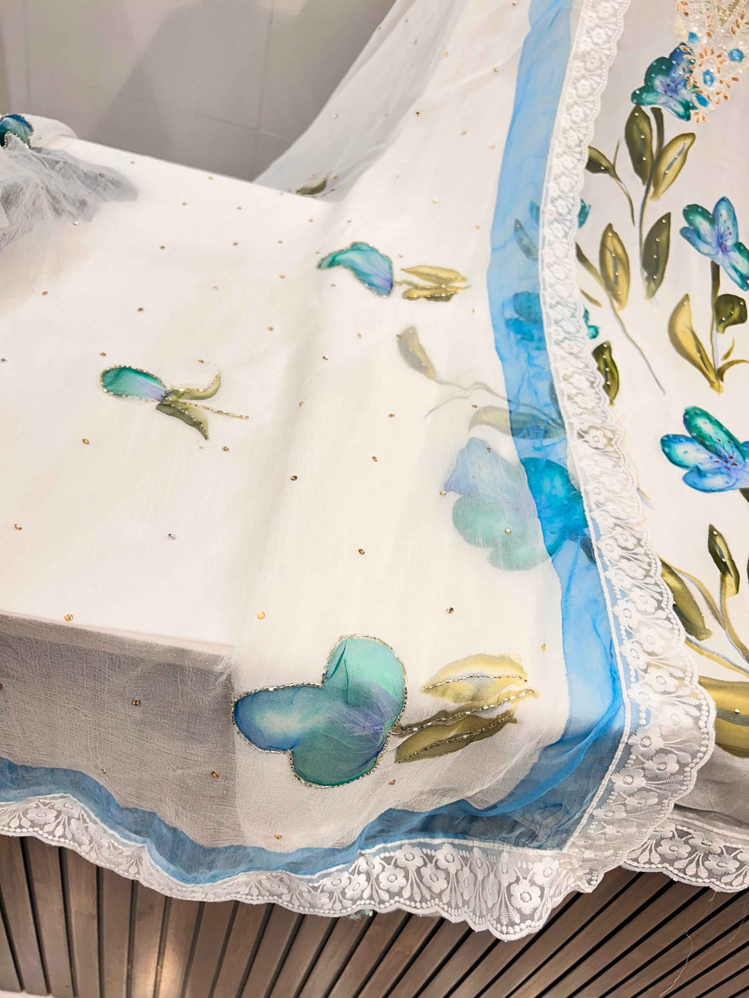 Organza handwork suits  2143