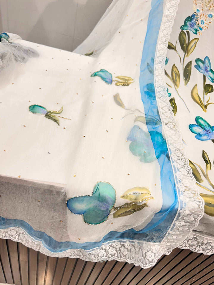 Organza handwork suits  2143