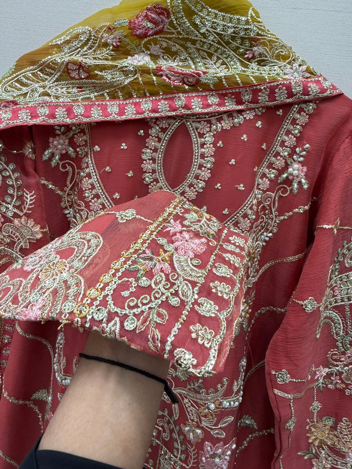 Pakistani shiffon Garara suits for women  7018