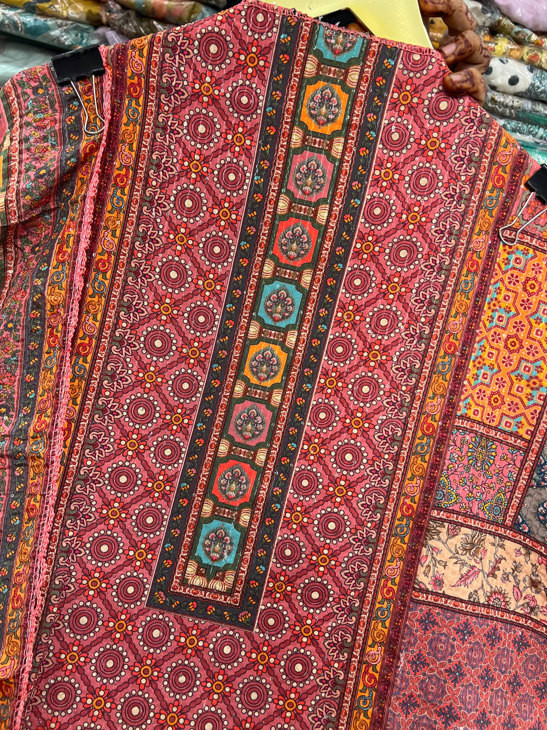 Multi Colour Unstich Suit 1396