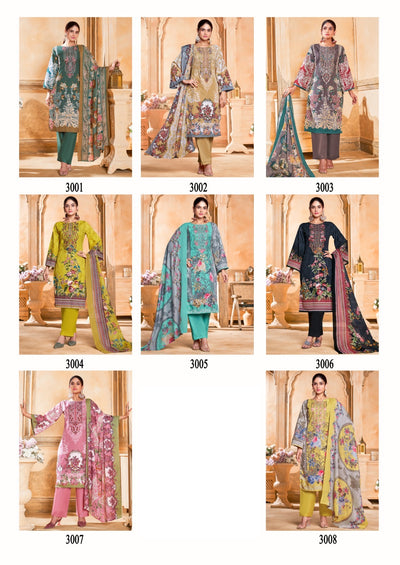 Semi Cotton embroided suit 1541