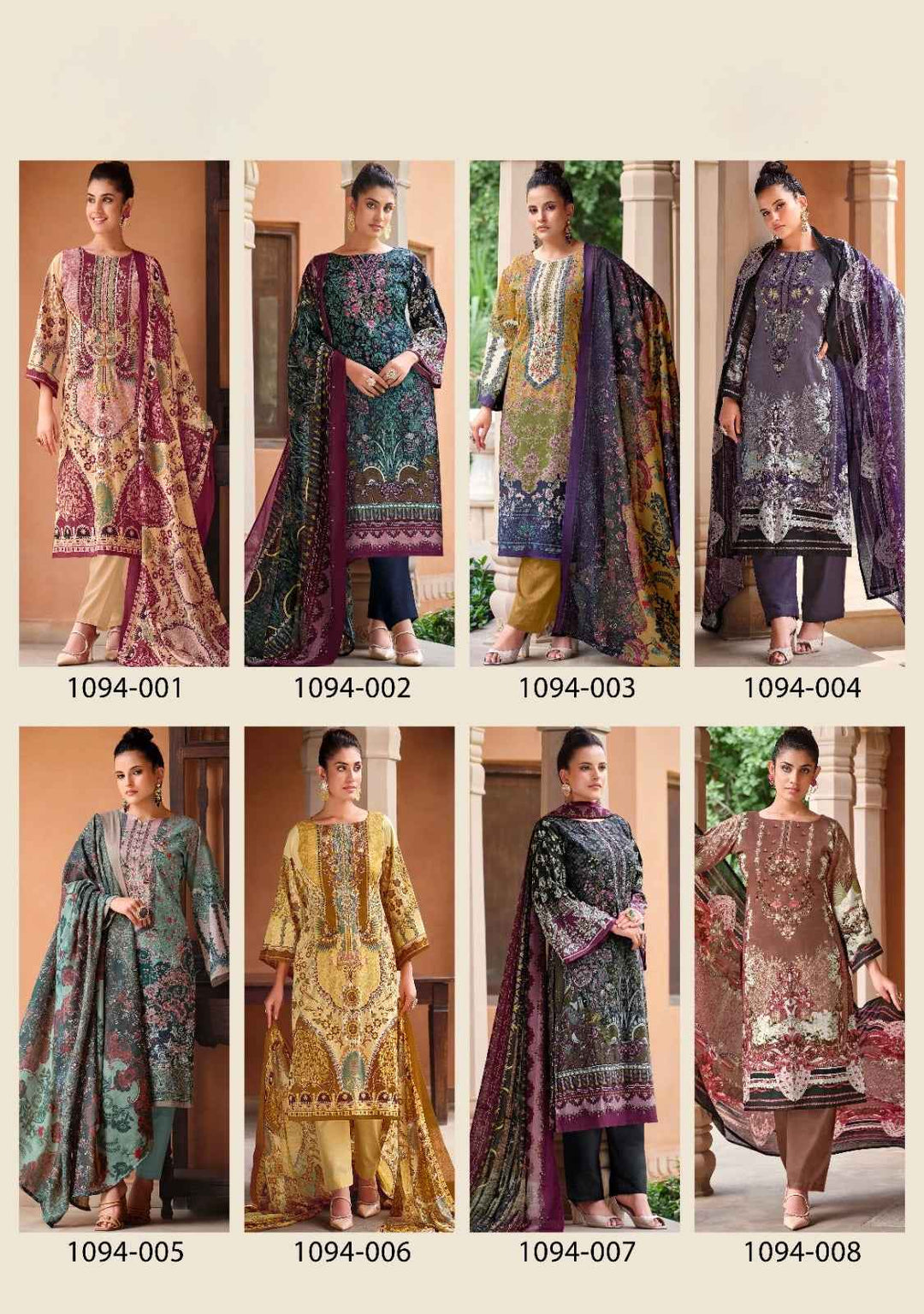Semi Cotton embroided suit 1794
