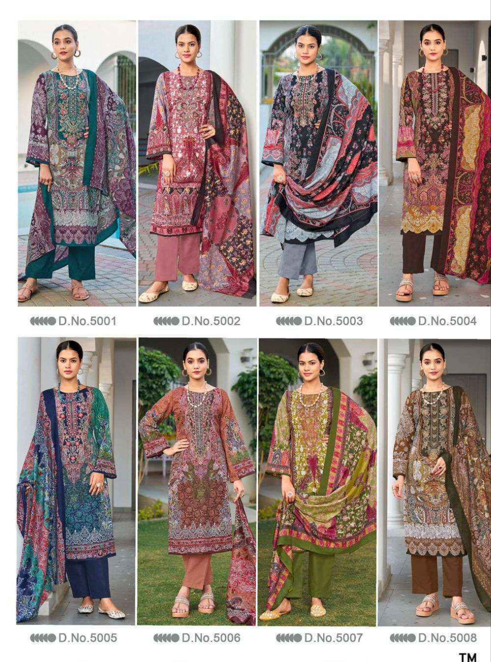 Semi cotton Embroided suits 2351