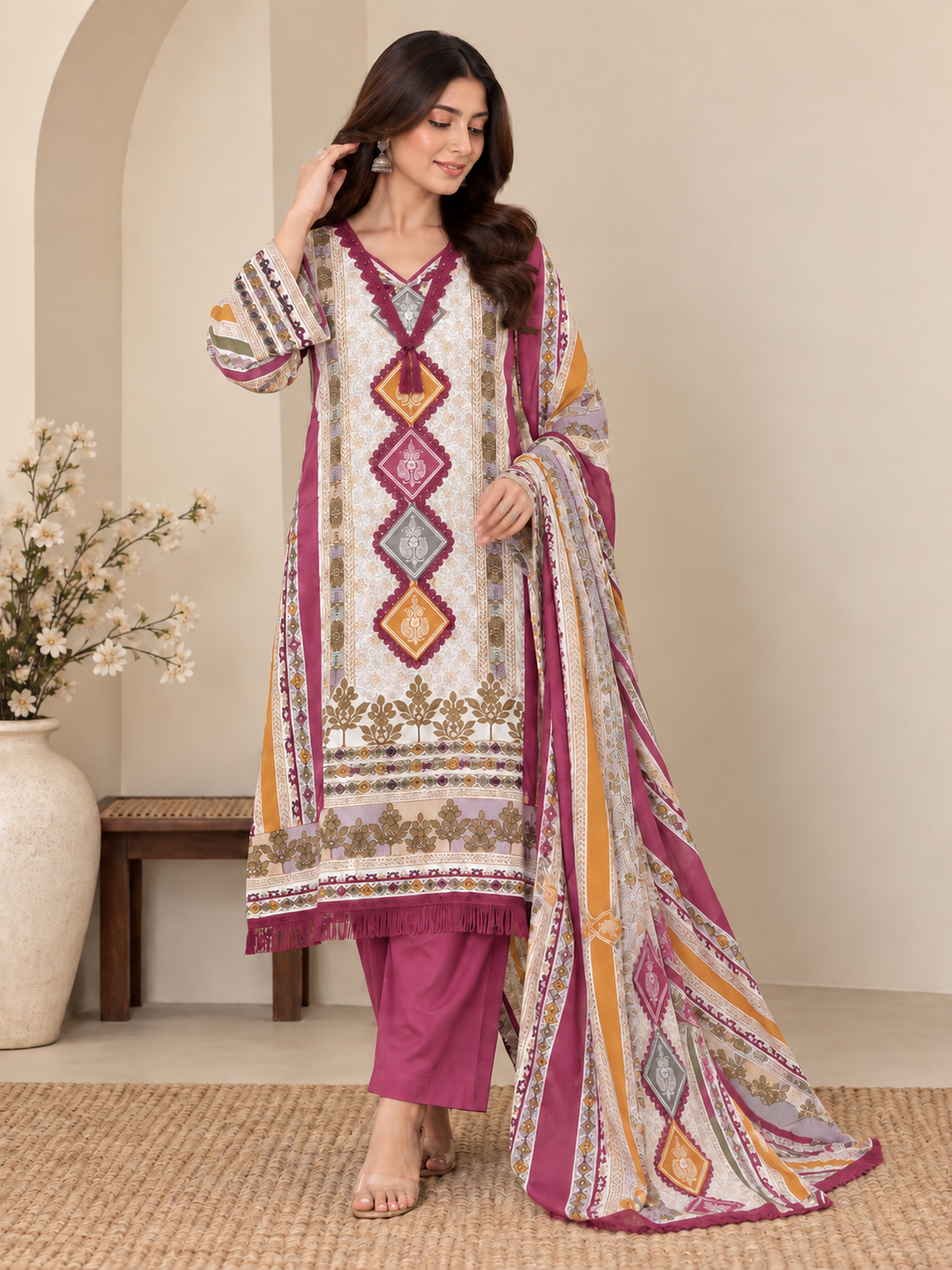 Cotton unstitched Suits
