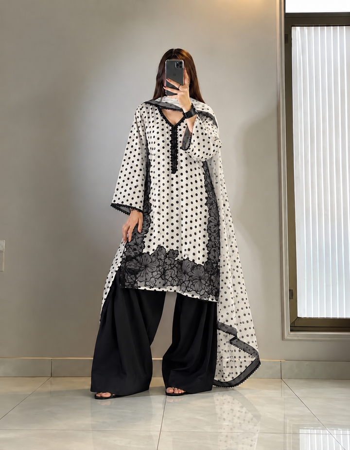 Polka Dot Farshi Salwar Suits