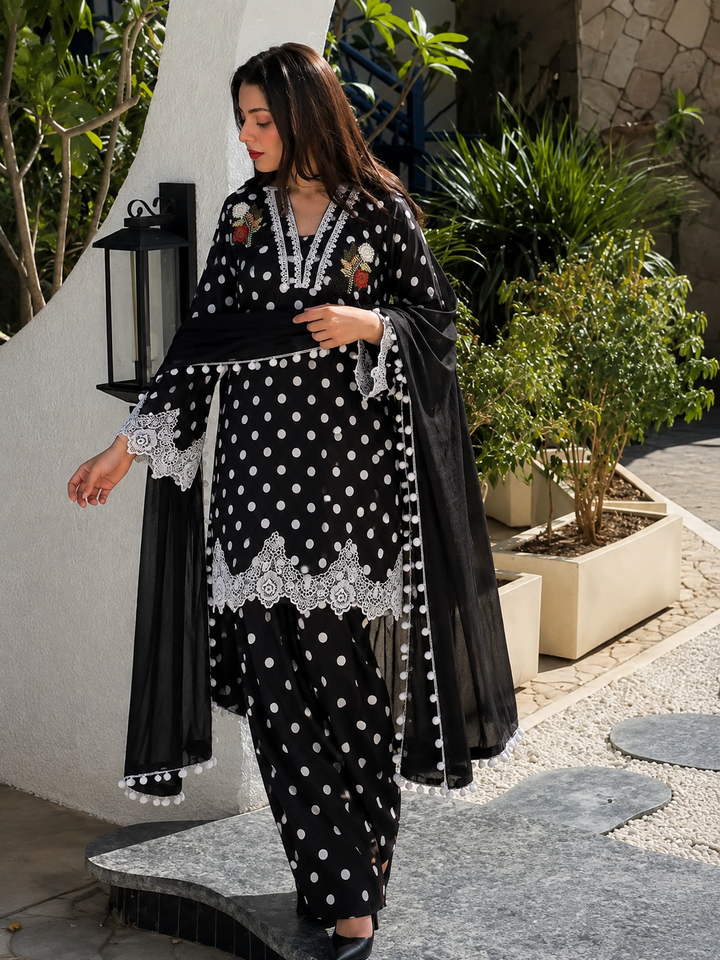 Polka dot farshi salwar suits