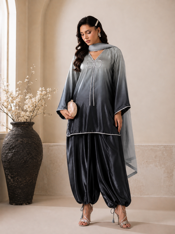 Ombre satin suits