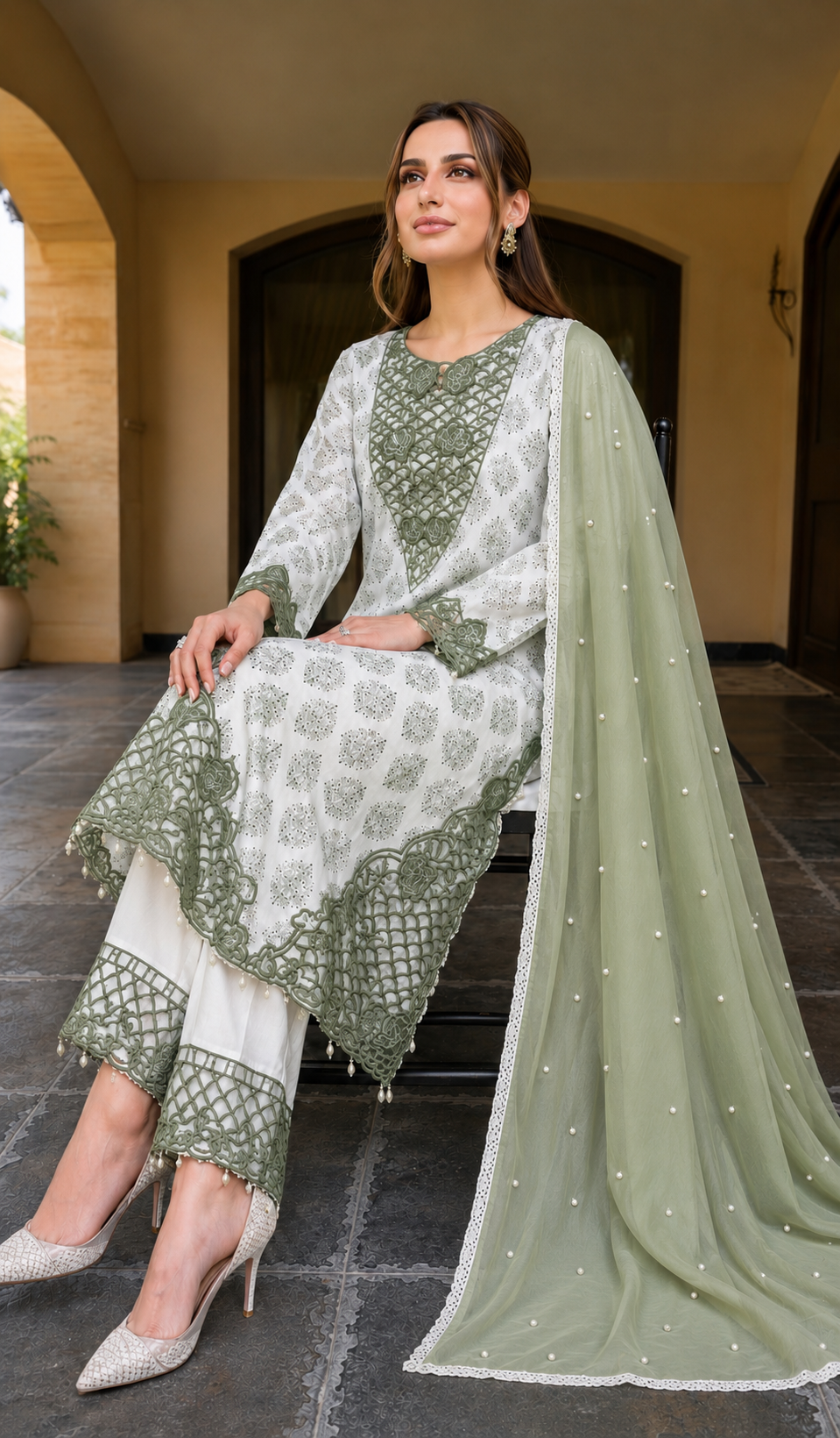 Pakistani cutwork suits
