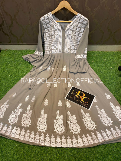 Georgette embroided gown